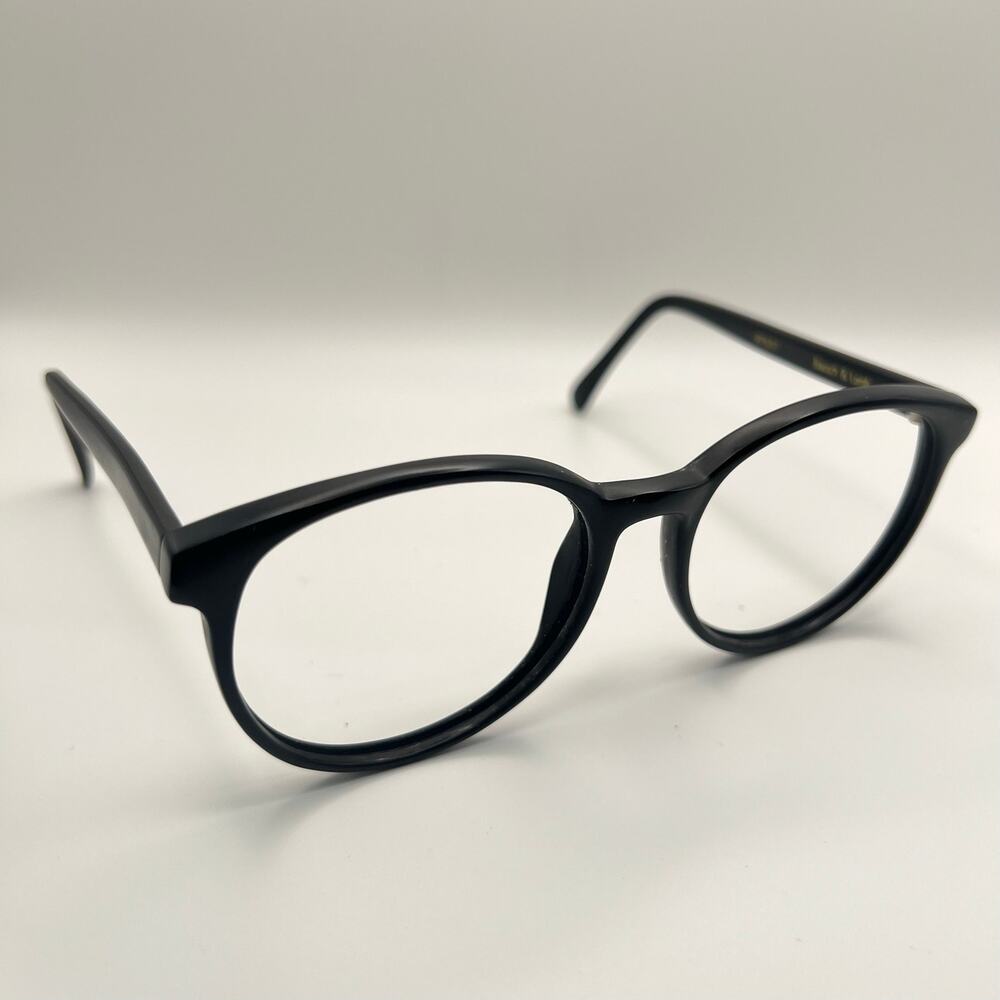 Vintage Bausch & Lomb W1557 FRAMES ONLY Black Round Horn-Rimmed Sunglasses